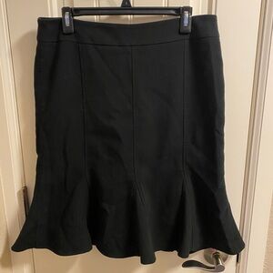 Liz Claiborne AXCESS Skirt 10 Black Stretch Flare Bottom Zip Back Lined